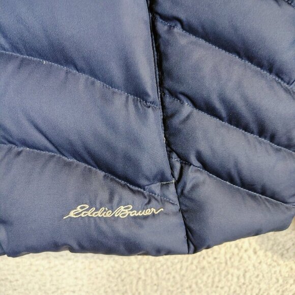 Eddie Bauer Puffer Jacket Women's Medium Blue Down EB650 Full Zip Outdoor Winter - Picture 3 of 15